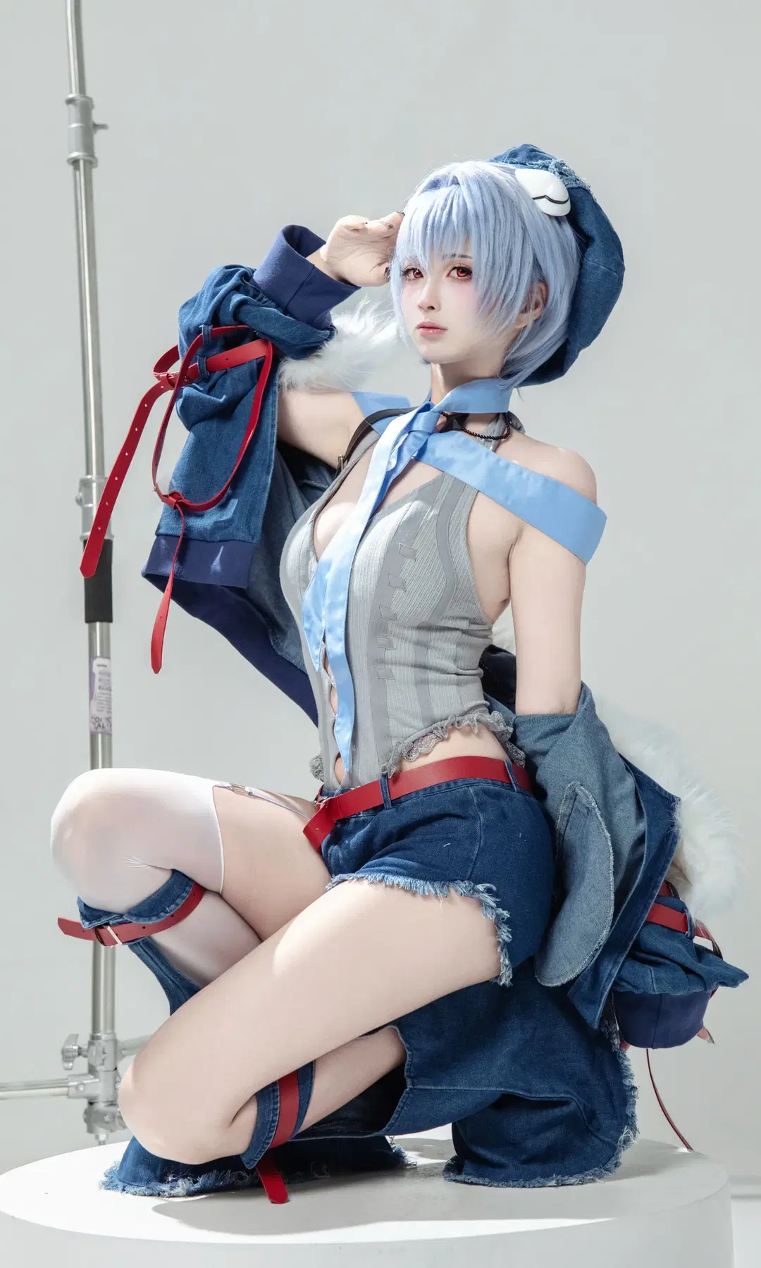 摄影棚, 绫波丽cos, EVA, 白丝, 姿势参考