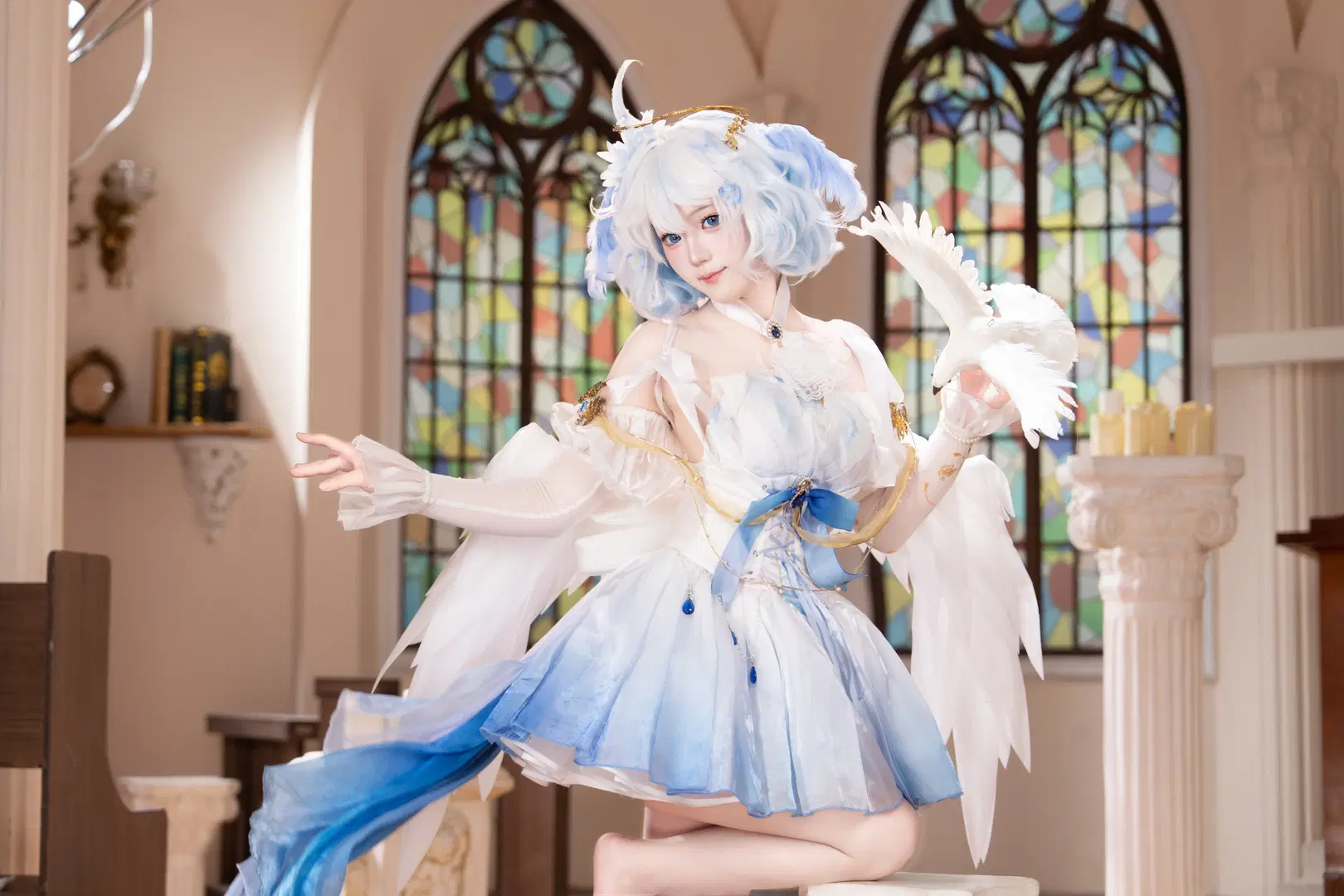 【芙宁娜cos】原神天使芙降临，记录一次梦幻教堂拍摄 - 桂茶茶茶 - 第3张