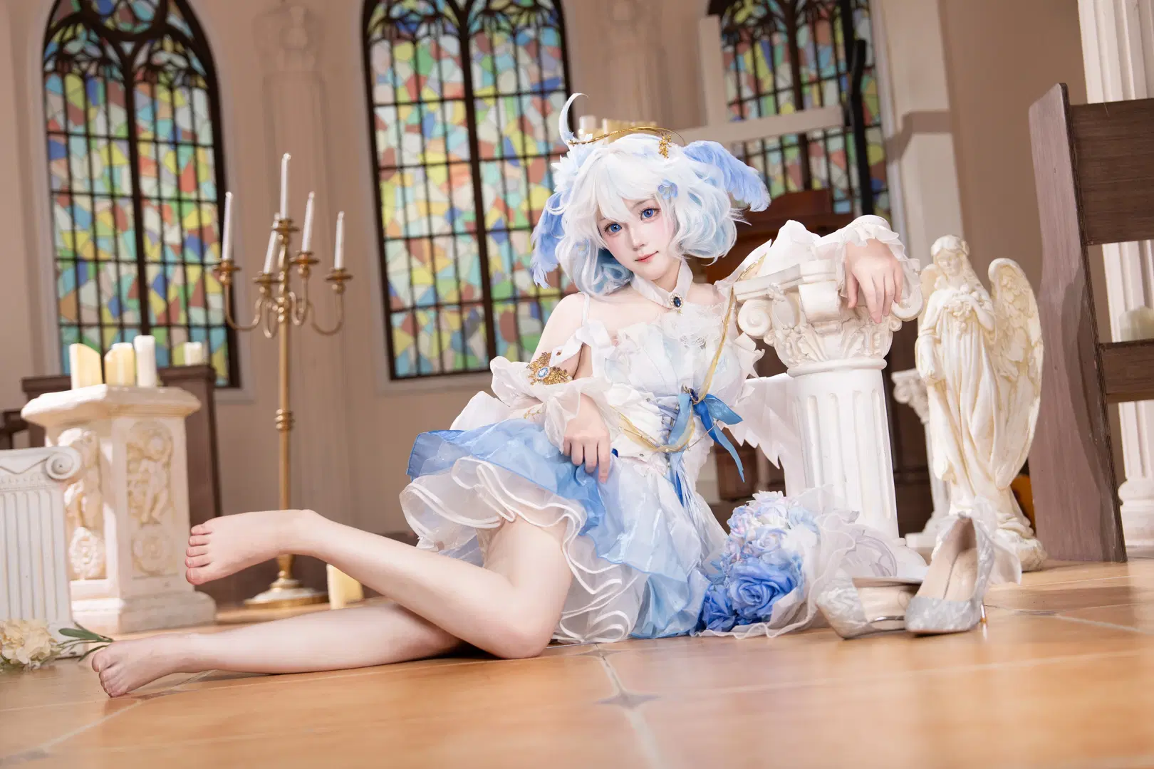 【芙宁娜cos】原神天使芙降临，记录一次梦幻教堂拍摄 - 桂茶茶茶 - 第6张