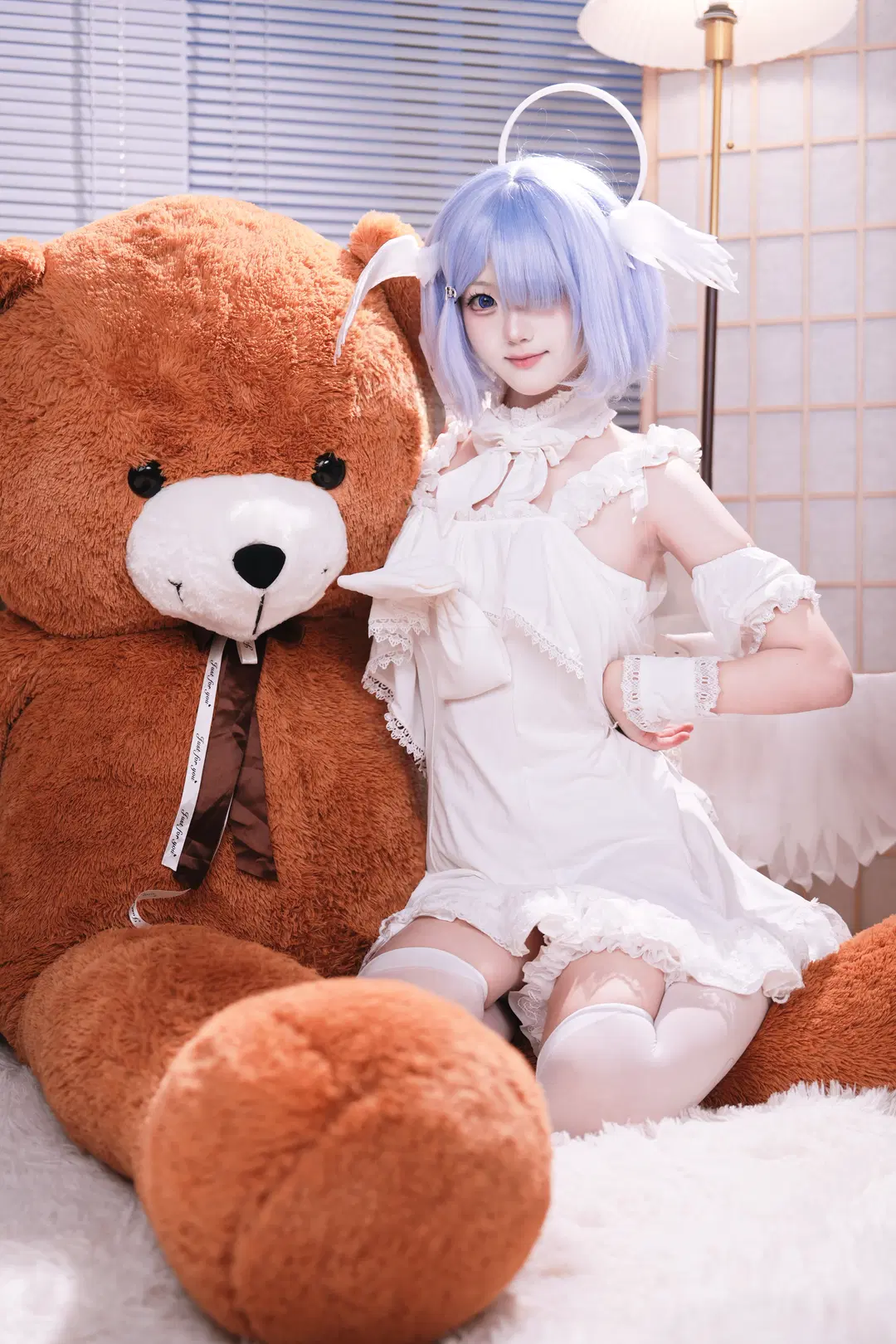 [Rem cosplay] Re:ZERO -Starting Life in Another World- Pure White Pajamas Angel by 桂茶茶茶 - Image 3
