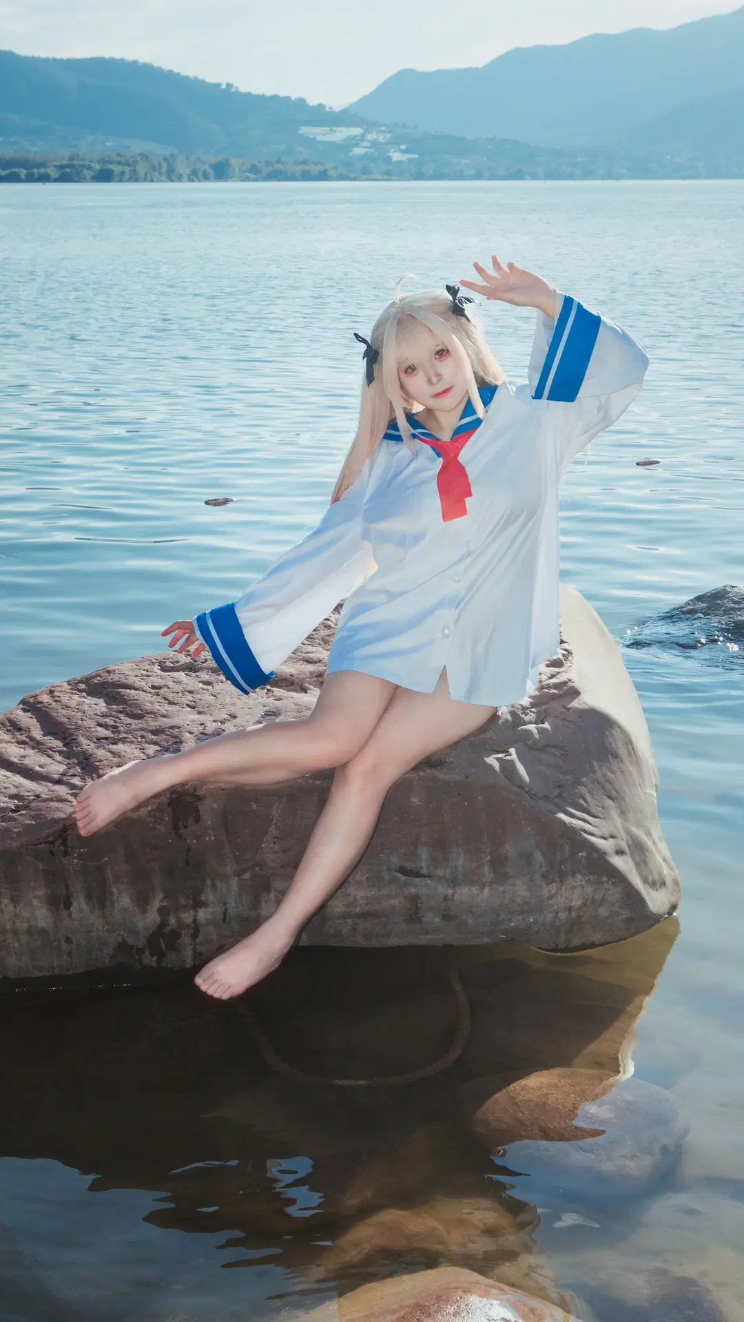 海边写真, 水手服, 亚托莉cos, ATRI -My Dear Moments-, 亚托莉