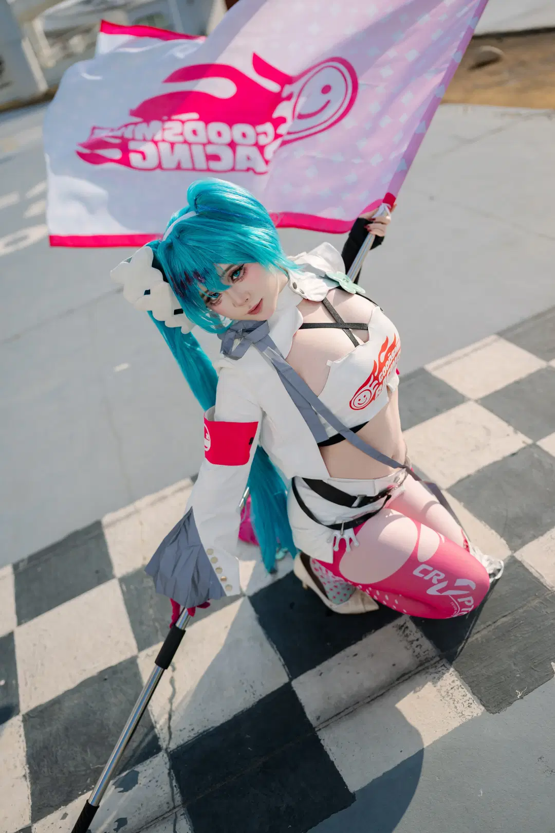 初音未来cos, 索尼微单, 赛车初音, 丝袜, 上海拍照