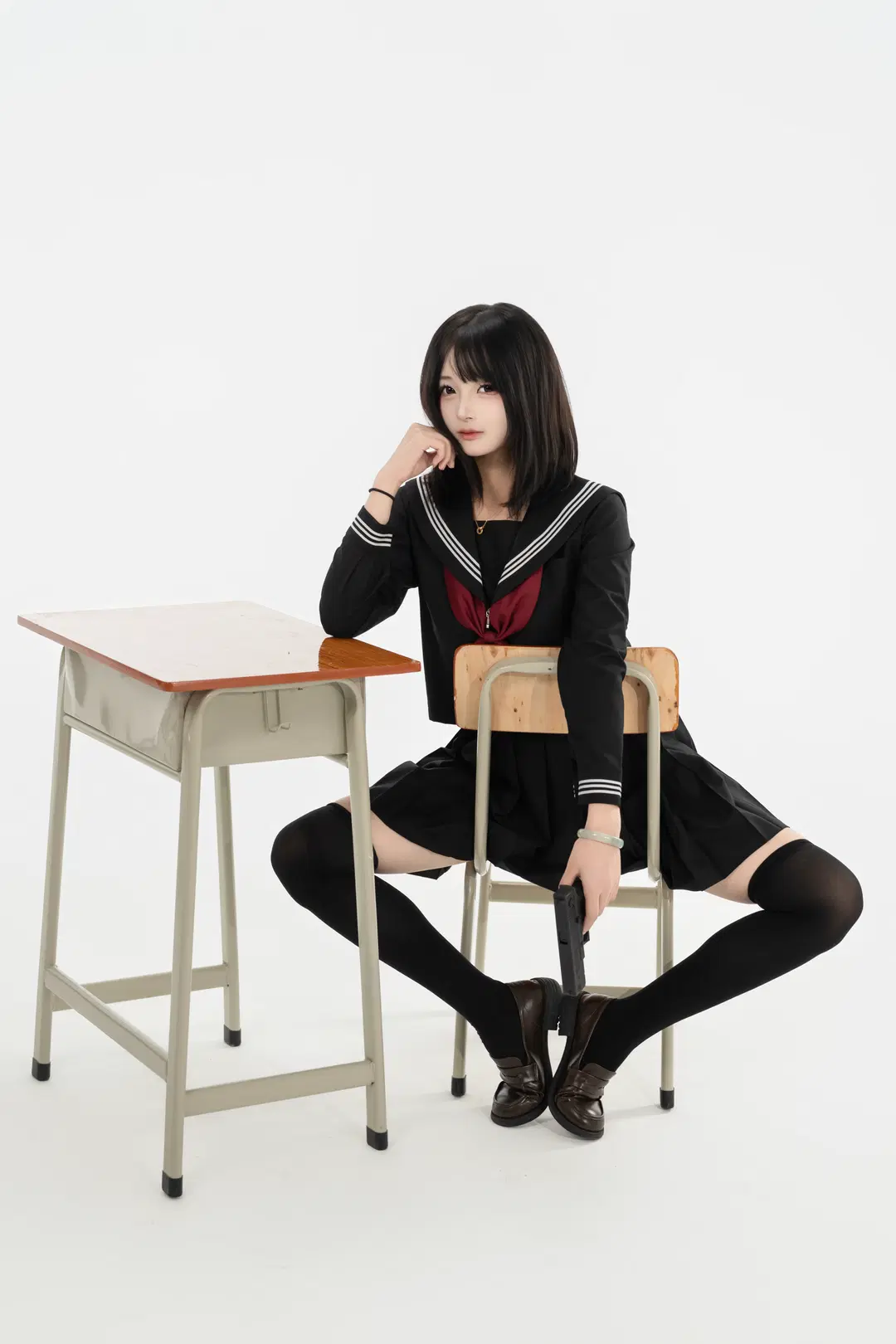白ホリ日系JK制服ポートレート 雰囲気満点のビジュアル記録 - Takyi柒月 - 3枚目