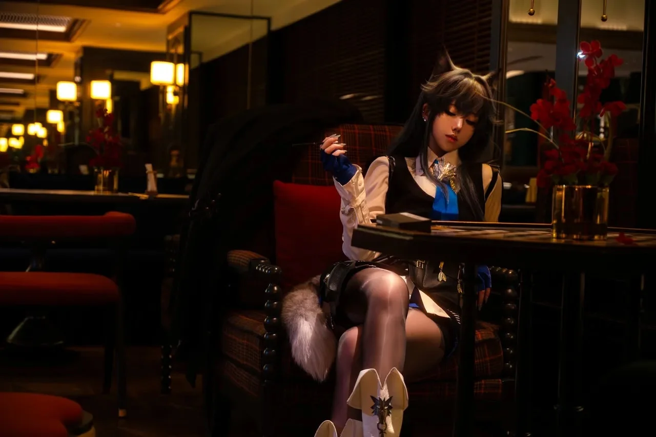 cosplay, 明日方舟, 黑絲, 緘默德克薩斯cos, 德狗