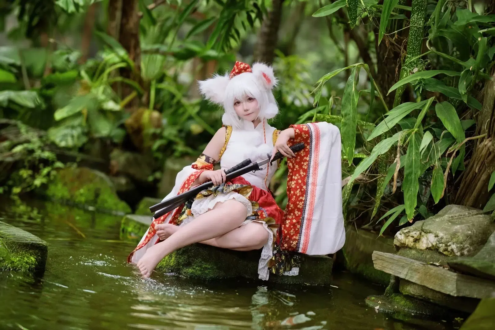 【犬走椛cos】東方Project裡的白狼天狗，山林水景外拍記錄 - 装gay被打 - 第3張