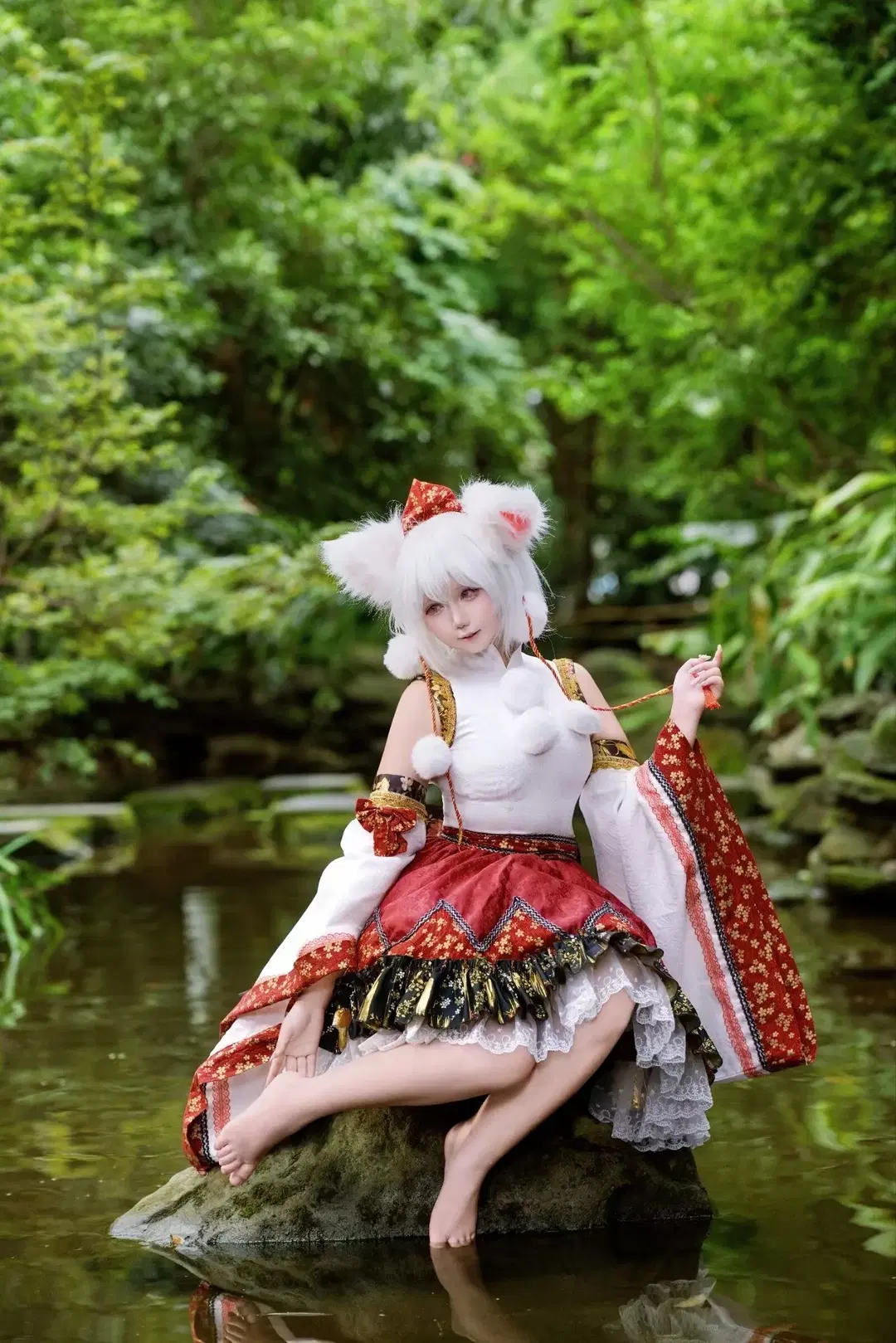 【犬走椛cos】東方Project裡的白狼天狗，山林水景外拍記錄 - 装gay被打 - 第5張
