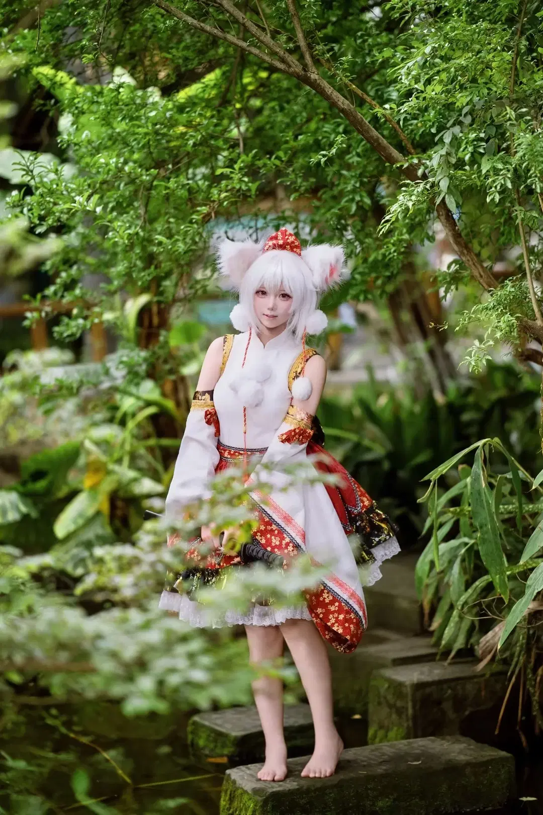 【犬走椛cos】東方Project裡的白狼天狗，山林水景外拍記錄 - 装gay被打 - 第6張