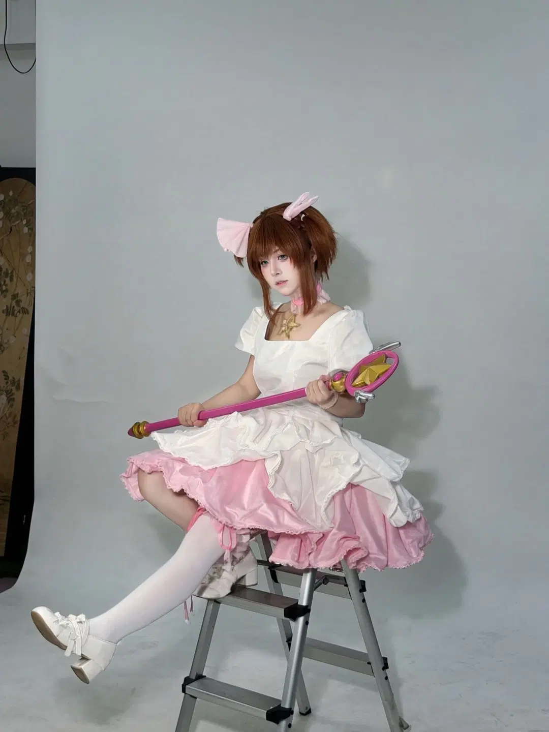棚拍, 木之本櫻cos, 魔卡少女櫻, 白絲, 百變小櫻