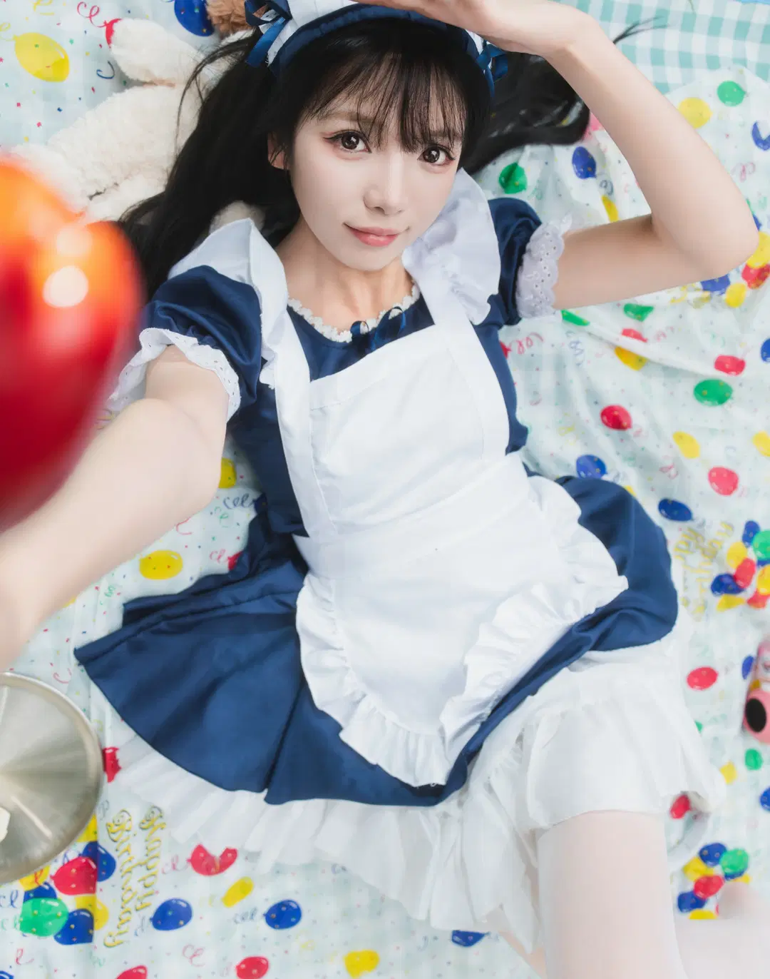 西溪湿地的夏日天使女仆装泡泡机写真 - 白夜leon - 第10张