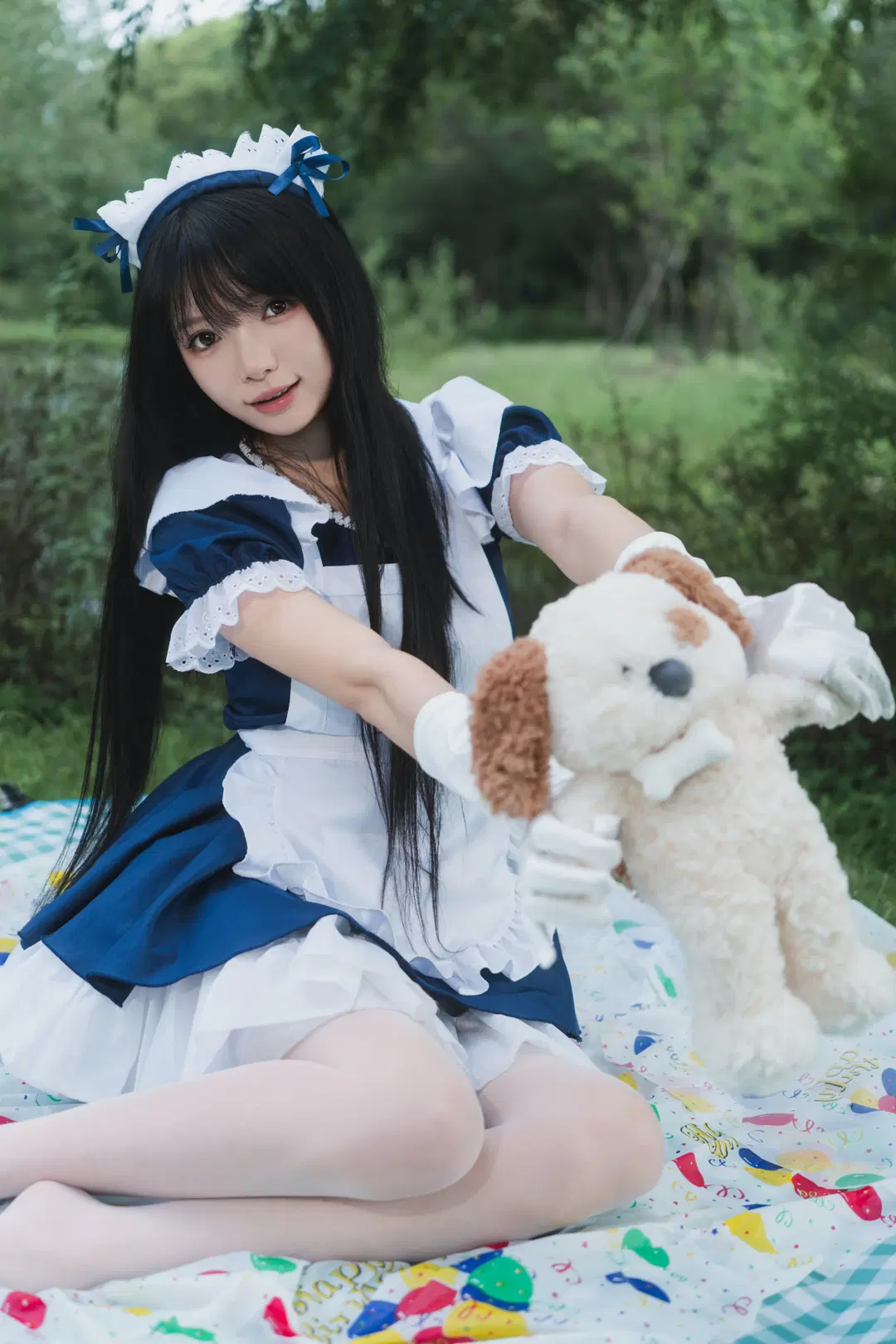 西溪湿地的夏日天使女仆装泡泡机写真 - 白夜leon - 第4张