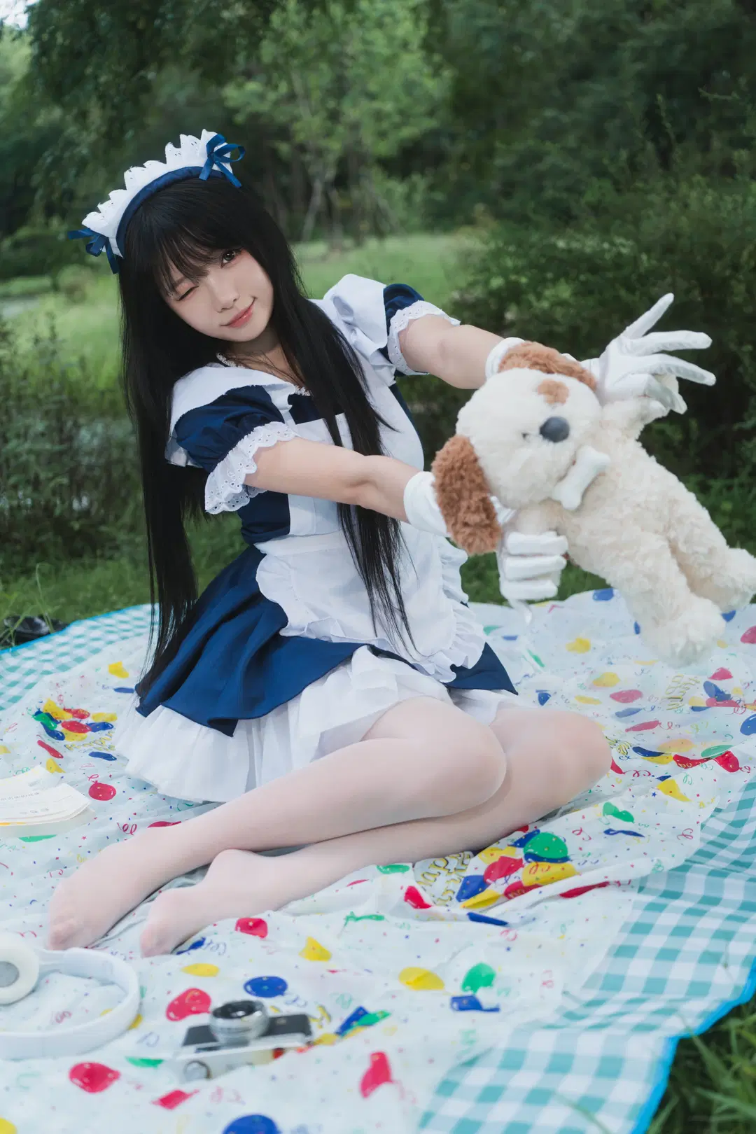 西溪湿地的夏日天使女仆装泡泡机写真 - 白夜leon - 第5张
