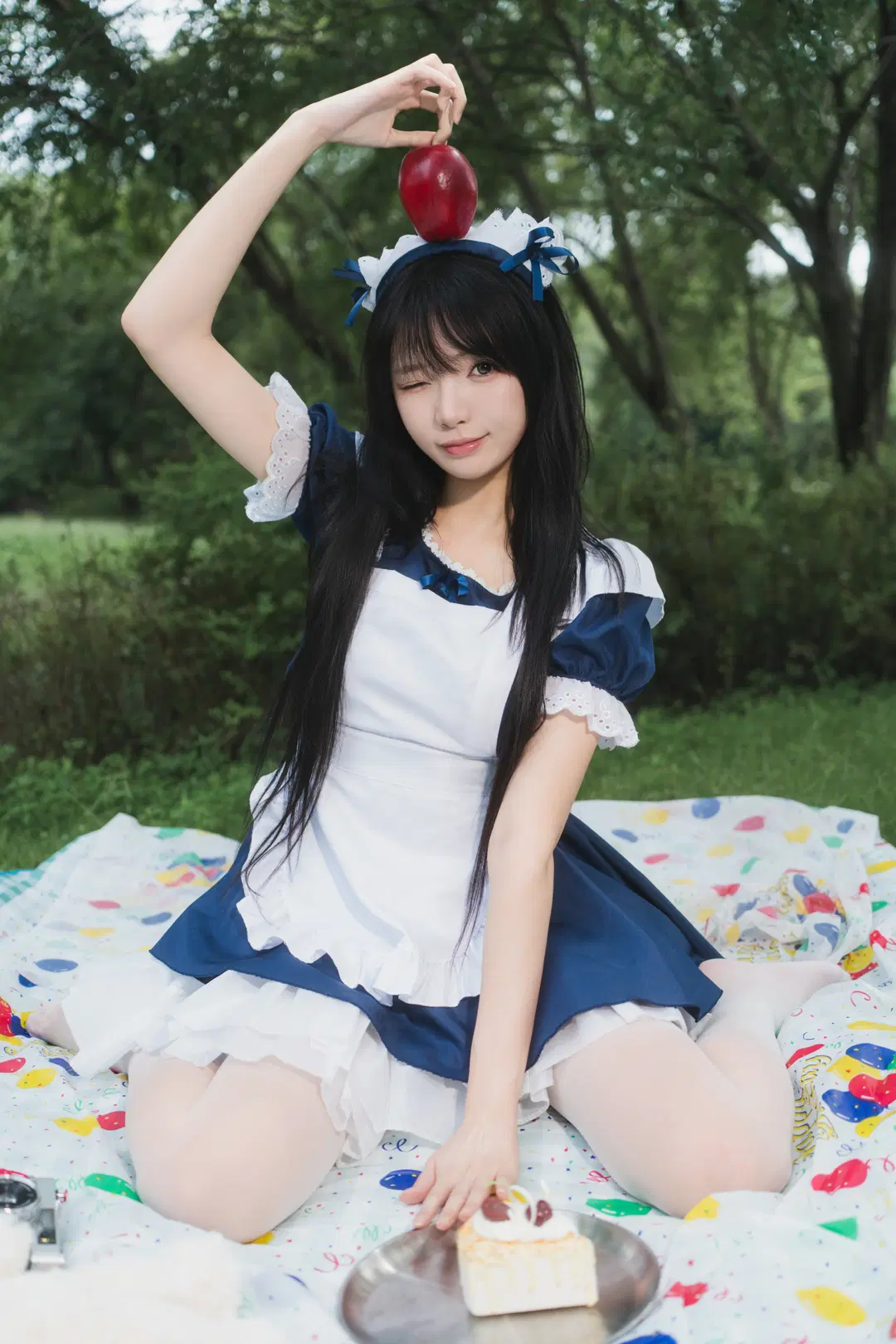 西溪湿地的夏日天使女仆装泡泡机写真 - 白夜leon - 第6张