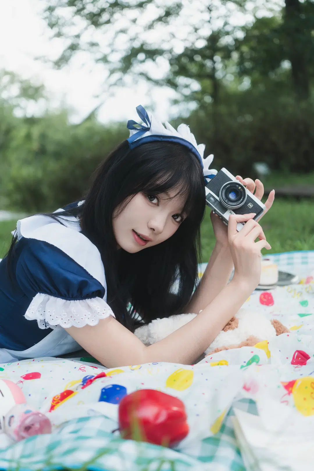西溪湿地的夏日天使女仆装泡泡机写真 - 白夜leon - 第8张