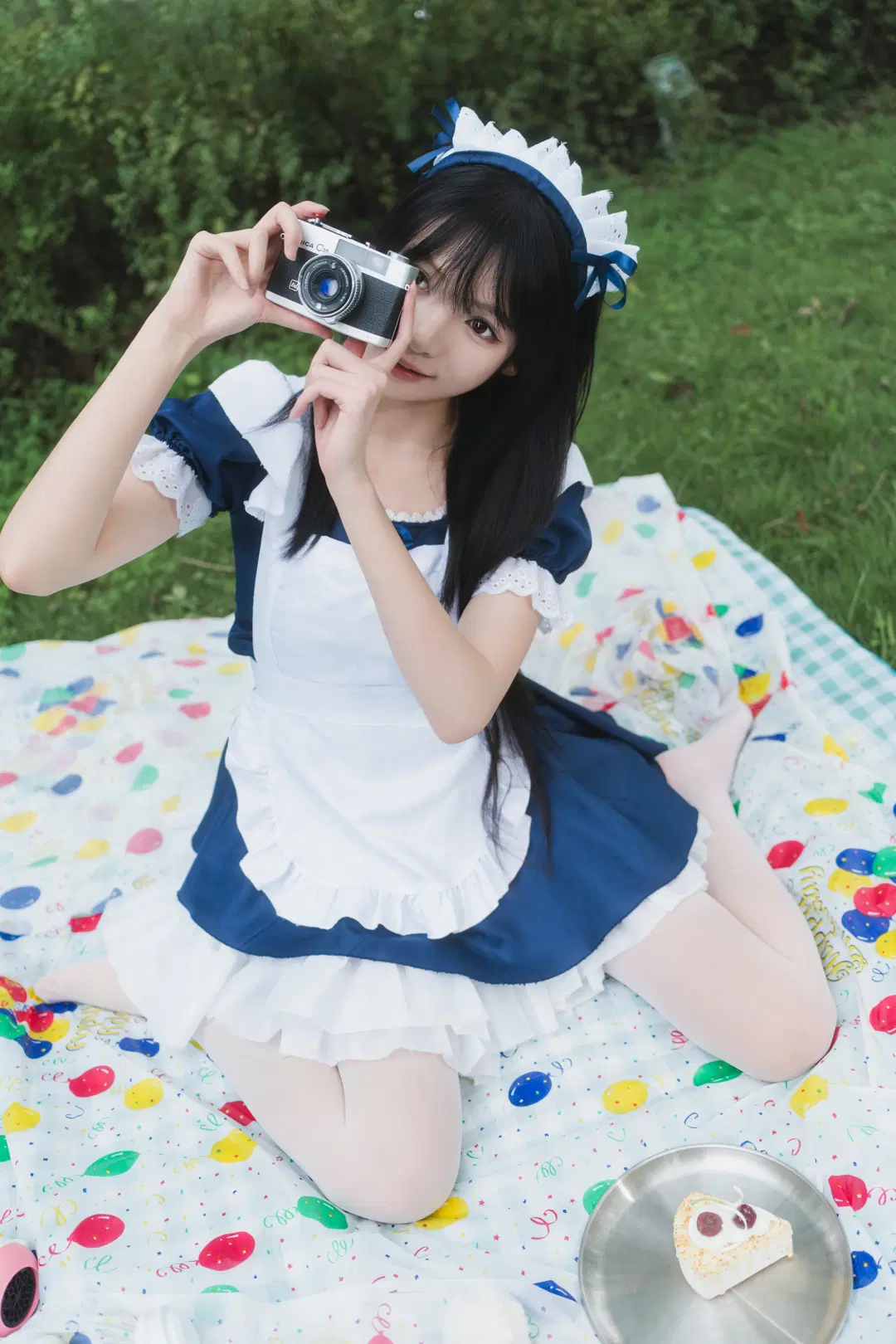 西溪湿地的夏日天使女仆装泡泡机写真 - 白夜leon - 第9张