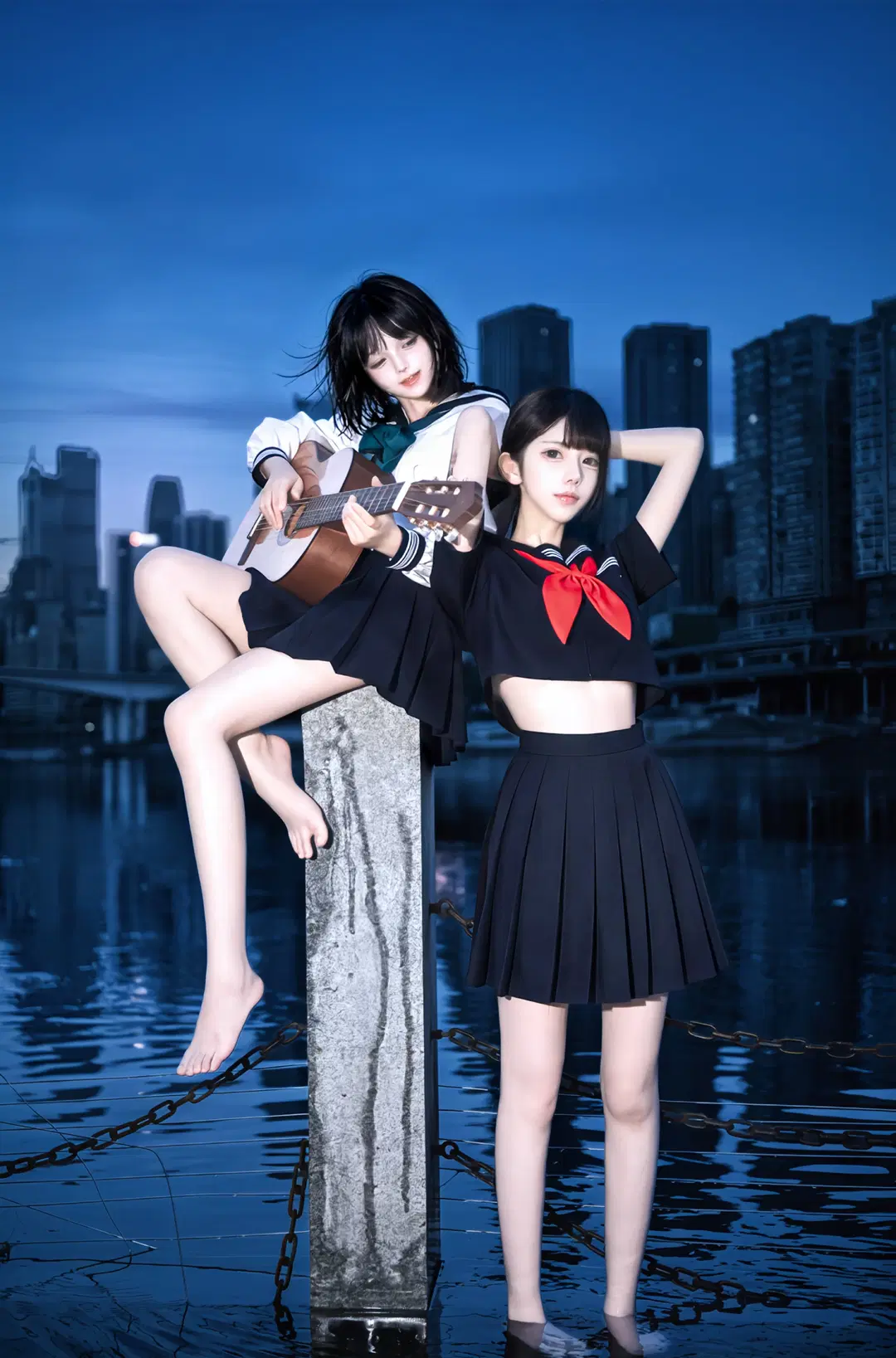 氛围感, jk, 水手服, 日系摄影, 双人写真