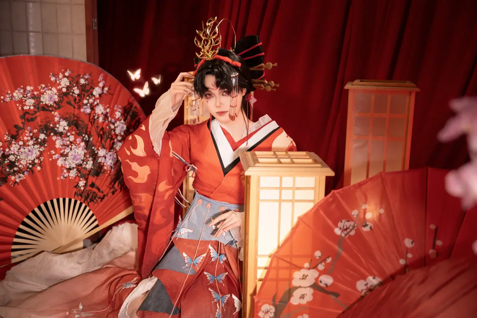 【不知火cos】阴阳师蝶步韶华，浴火重生的红蝶舞 - 雾雨若叶 - 第4张
