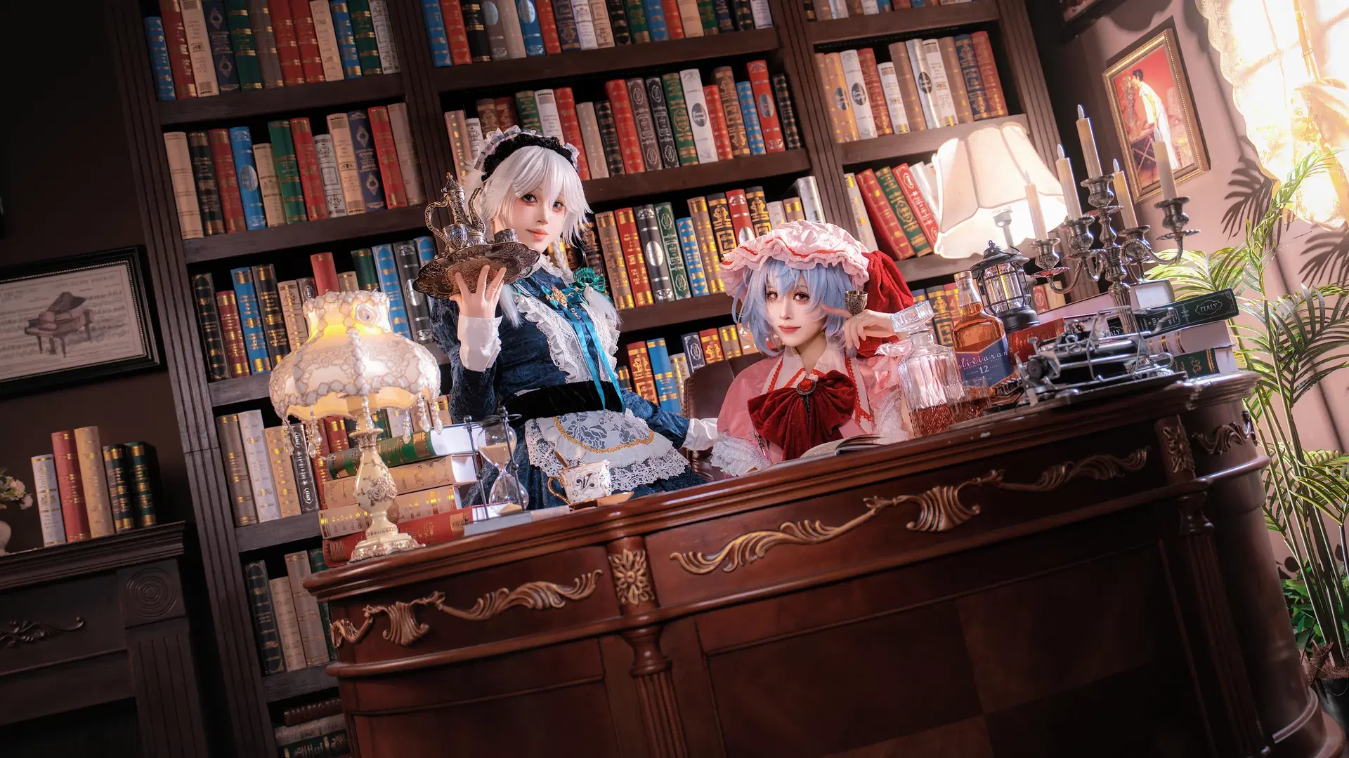 【Remilia and Sakuya Izayoi cosplay】Touhou Project: Moonlit Study Tea Party by 雾雨若叶 - Image 2