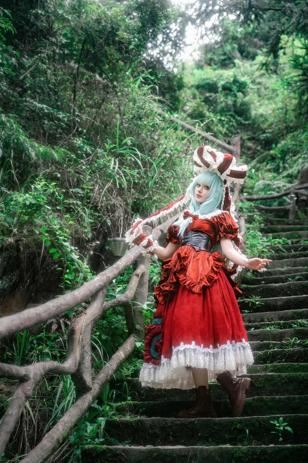 【鍵山雛 コスプレ】台風一過の五獅岩の滝で挑んだ限界10分間のロケ撮影 - 雾雨若叶 - 3枚目