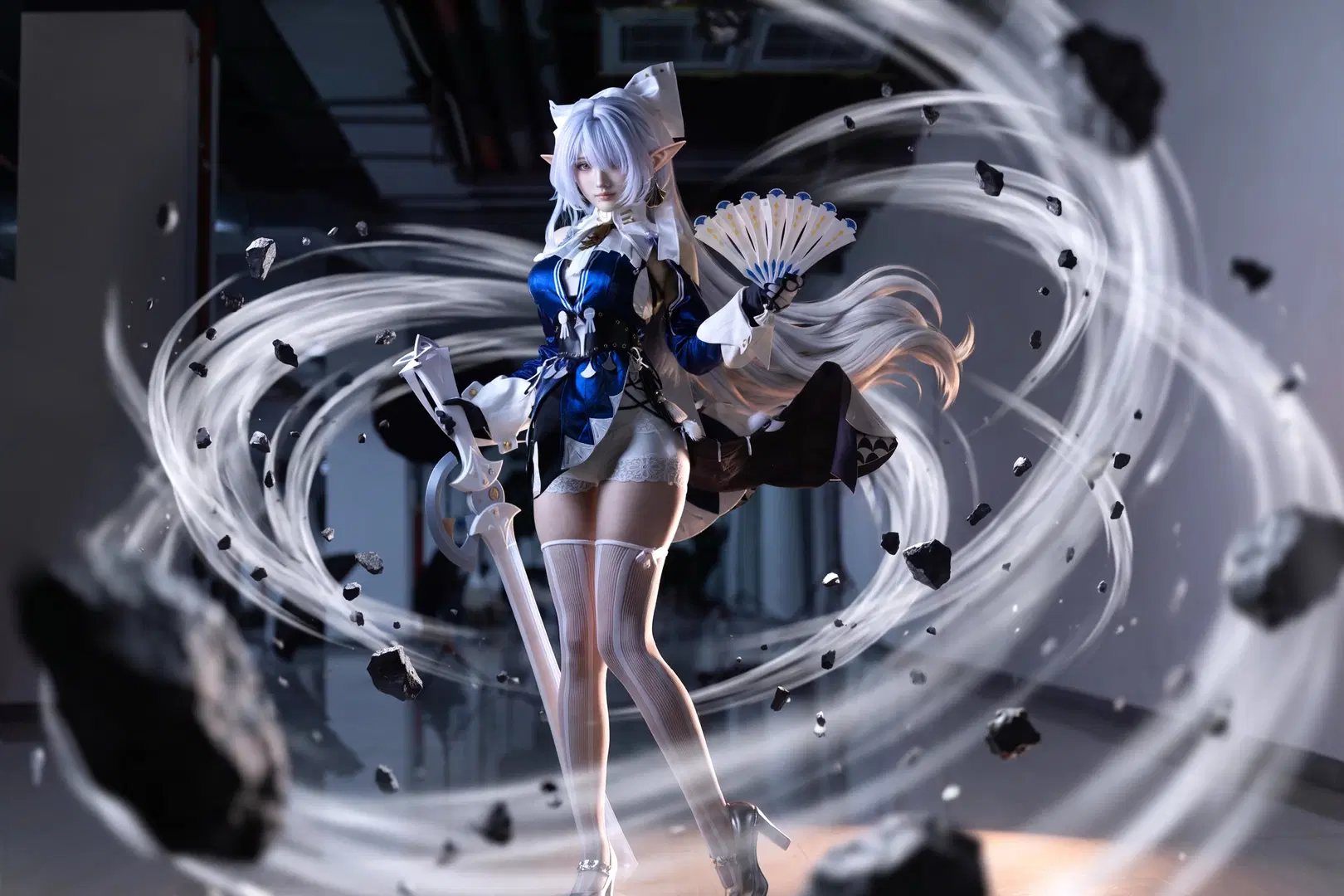 Zenless Zone Zero, Convention photography, Anime cosplay, Velina cosplay, White stockings