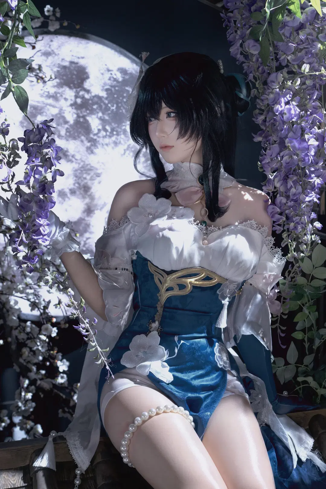 【ルアン・メェイ コスプレ】崩壊：スターレイル 月下と藤の花が織りなす静謐な透明感 - 是_猫呀 - 2枚目