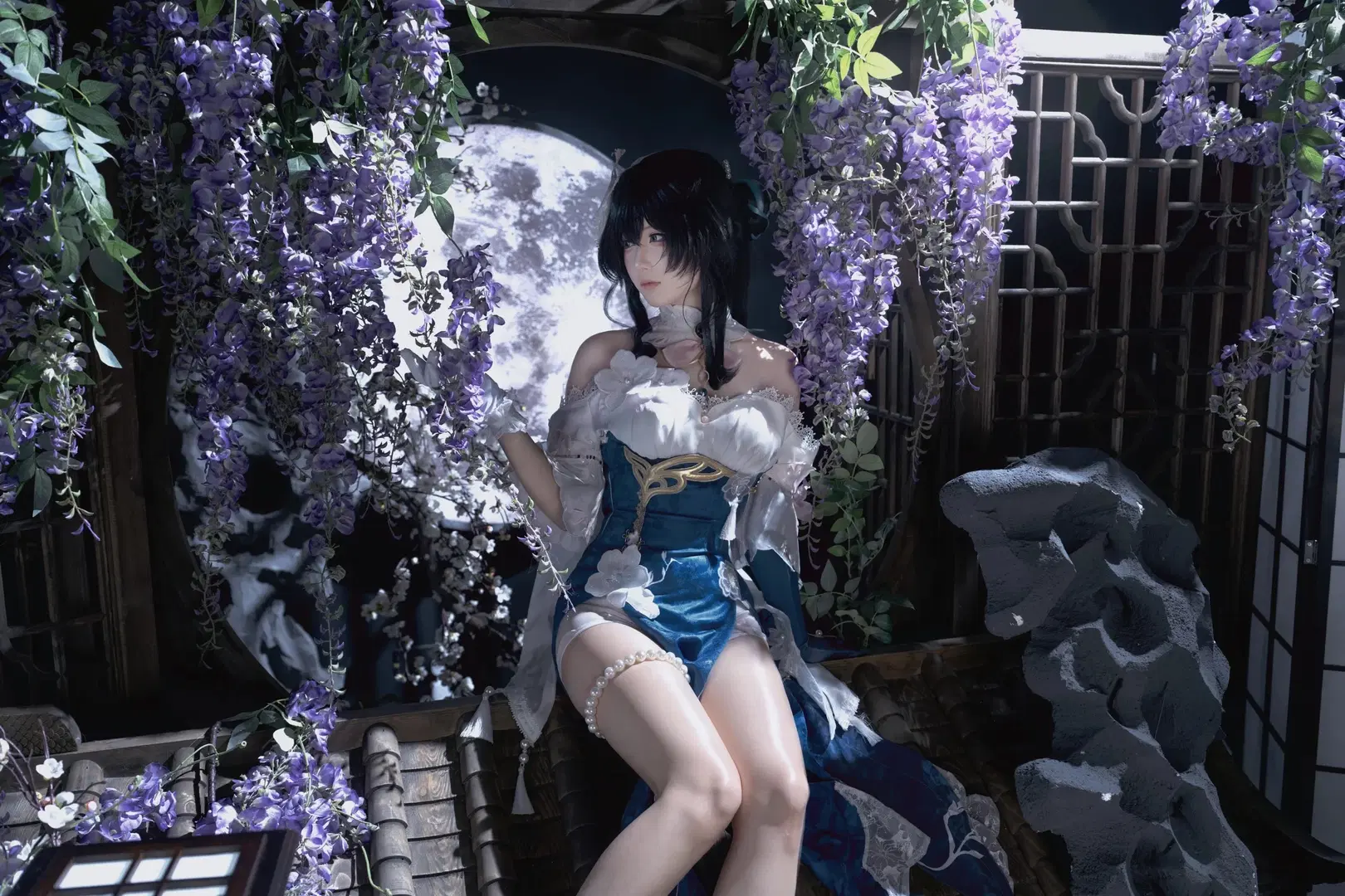 【ルアン・メェイ コスプレ】崩壊：スターレイル 月下と藤の花が織りなす静謐な透明感 - 是_猫呀 - 6枚目