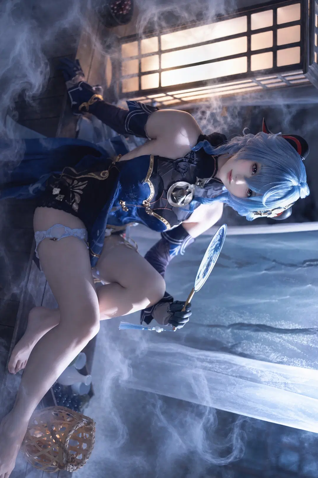 【甘雨cos】原神海灯节温泉度假，蓝发麒麟的慵懒时光 - 是_猫呀 - 第5张
