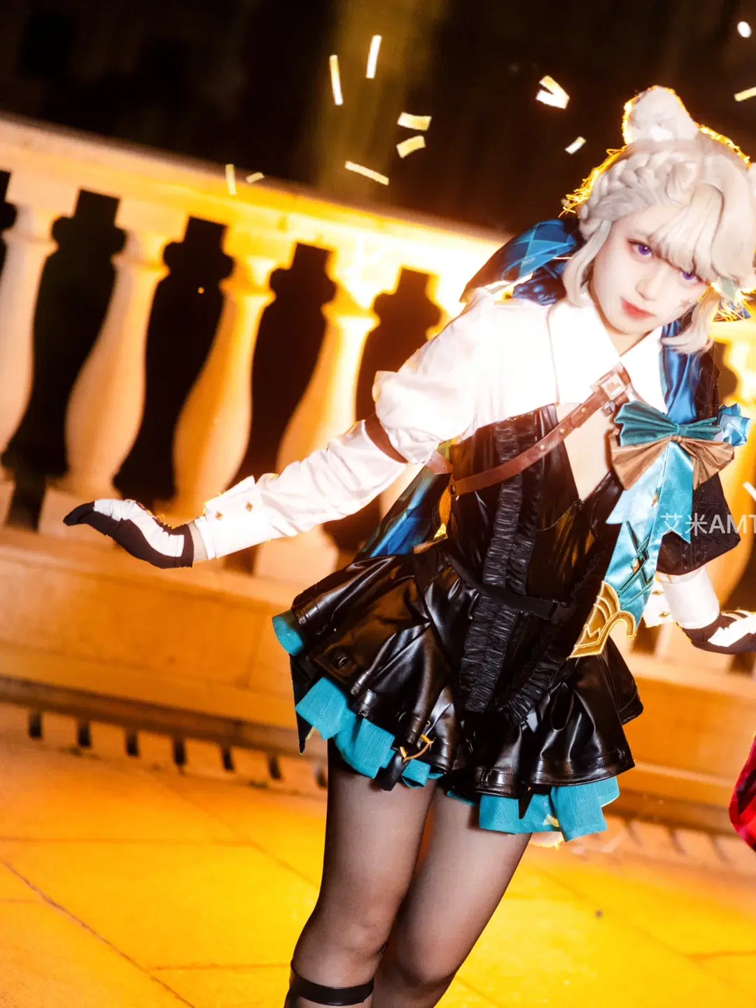 Genshin Impact, Lynette Cosplay, Cosplay photoshoot, Black stockings, Lyney