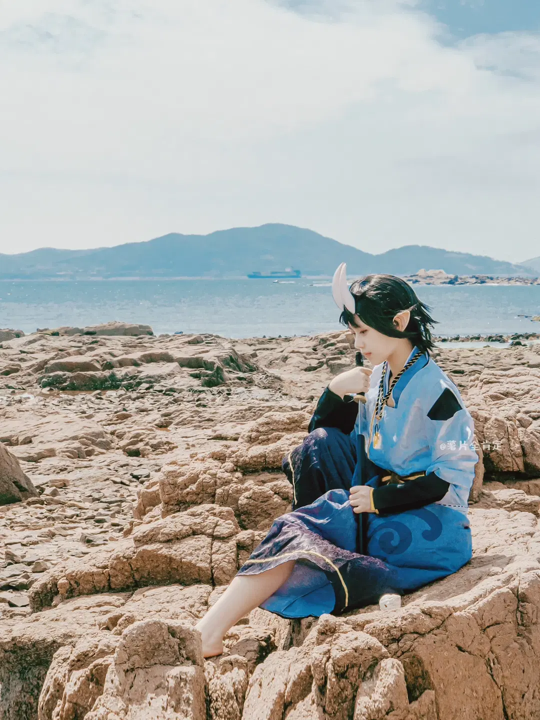 cos正片, 阴阳师, 海边拍照, 大岳丸cos, 海国篇