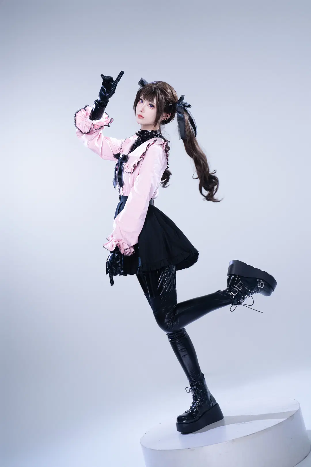 【黑川美羽cos】黑皮衣与蕾系风格的碰撞 - K.shiki - 第3张