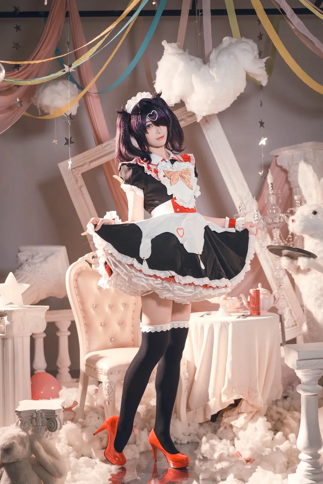 cosplay, 女仆装, 黑丝, 主播女孩重度依赖, 糖糖cos