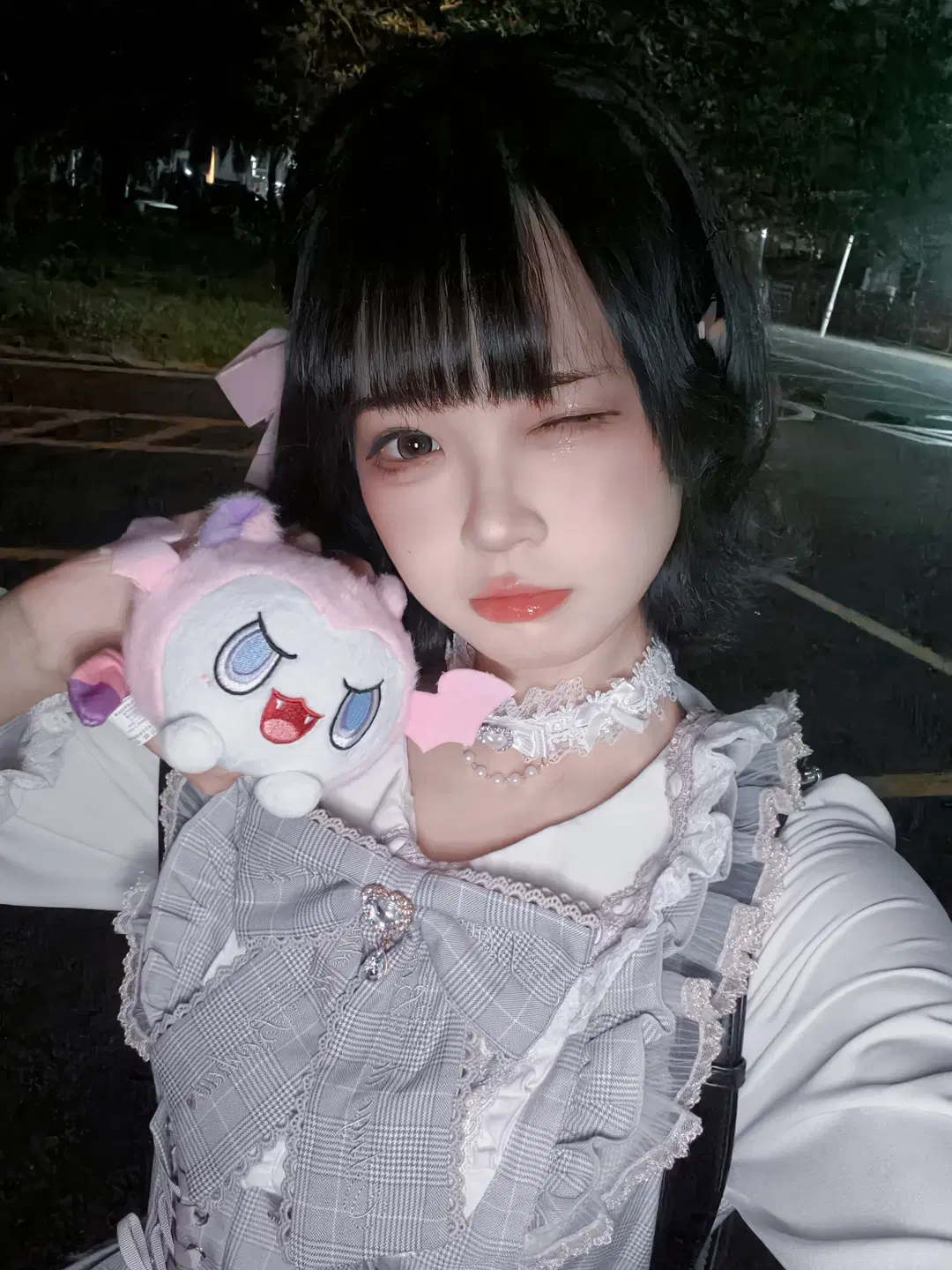 穿lizlisa蕾系格紋拍夜景正片，沒踩點也能出片 - 阿蛋阿蛋蛋- - 第4張