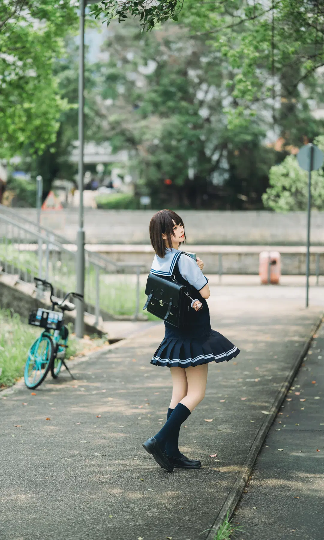 街拍, 加藤惠cos, 路人女主的养成方法, 黑色及膝袜, jk制服日常