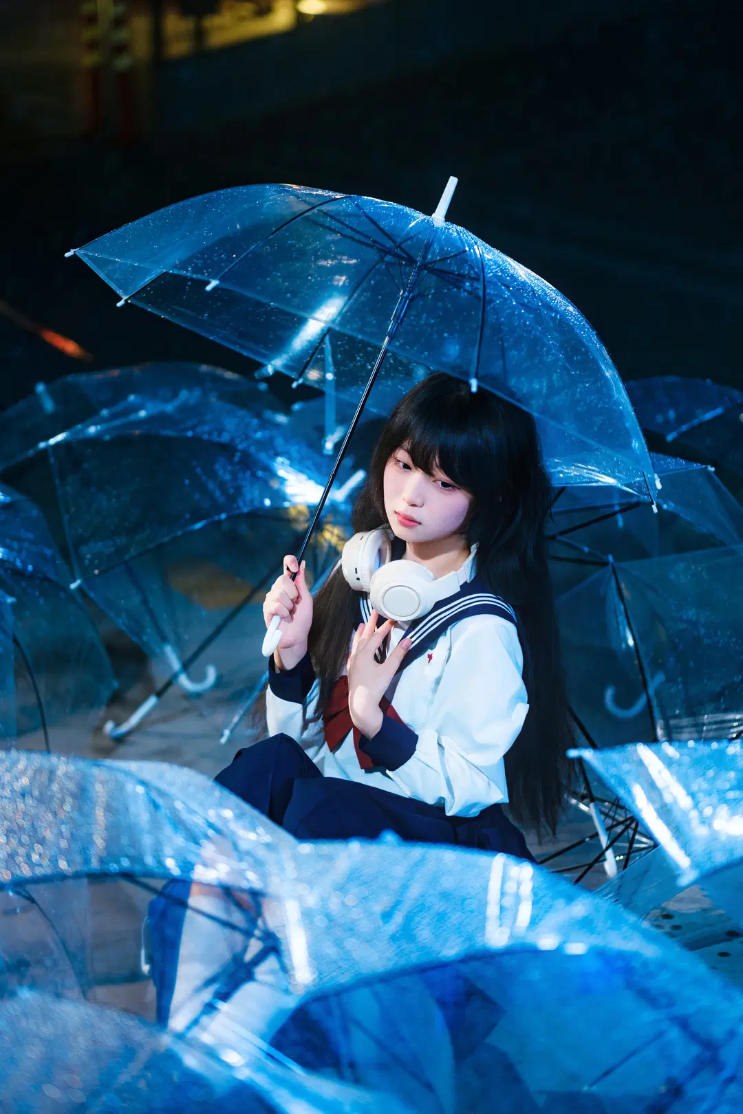 雨夜天台的水手服情緒風寫真 - 幻影消失 - 第10張