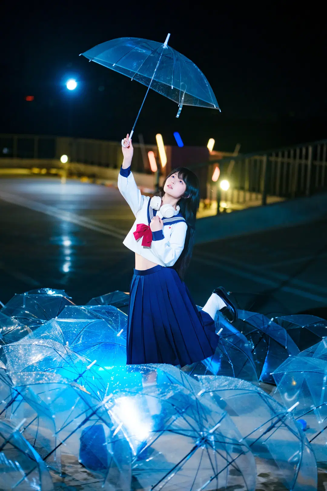 雨夜天台的水手服情緒風寫真 - 幻影消失 - 第13張