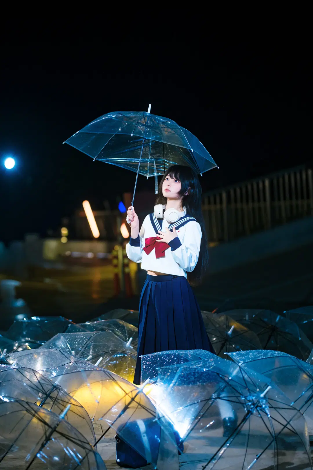 雨夜天台的水手服情緒風寫真 - 幻影消失 - 第14張