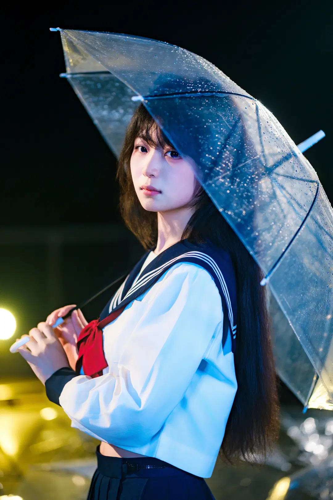 雨夜天台的水手服情緒風寫真 - 幻影消失 - 第3張