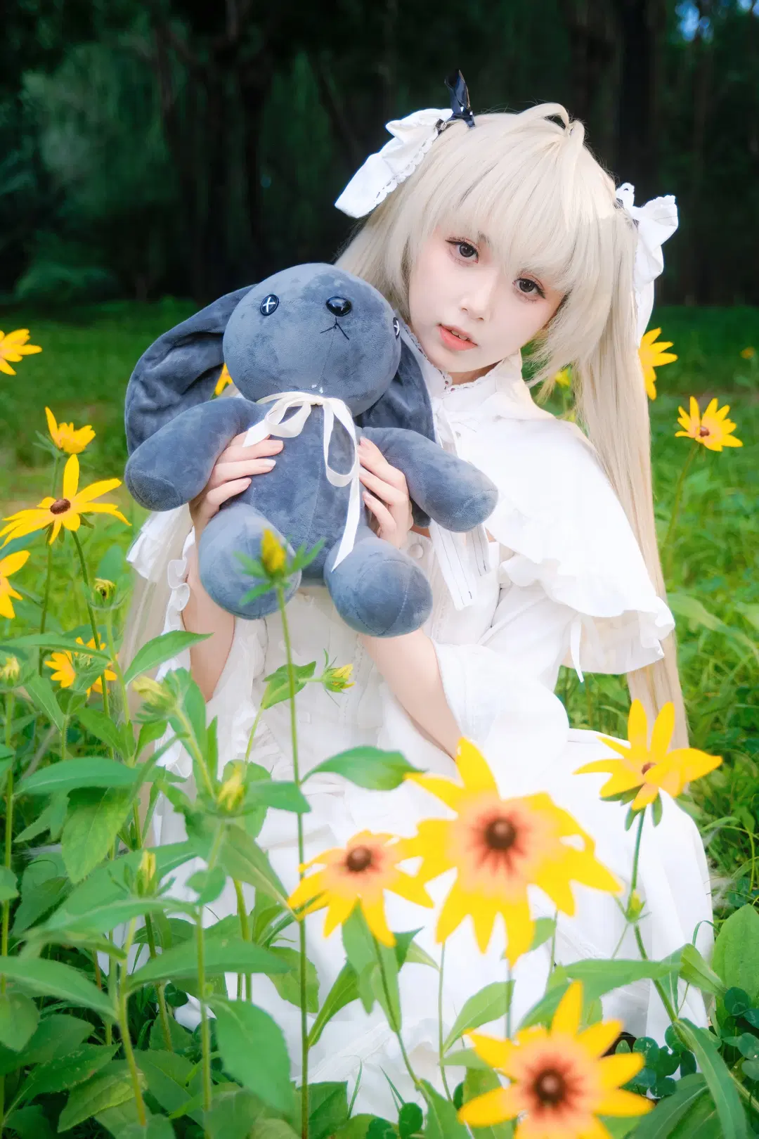 [Kasugano Sora cosplay] Twilight Tram and Sunset Glow: White Stockings Lolita Anime-style outdoor photoshoot by 幻影消失 - Image 4