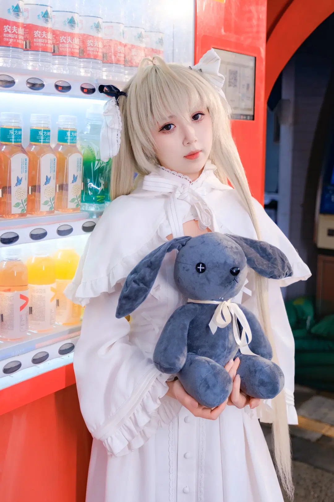 [Kasugano Sora cosplay] Twilight Tram and Sunset Glow: White Stockings Lolita Anime-style outdoor photoshoot by 幻影消失 - Image 7