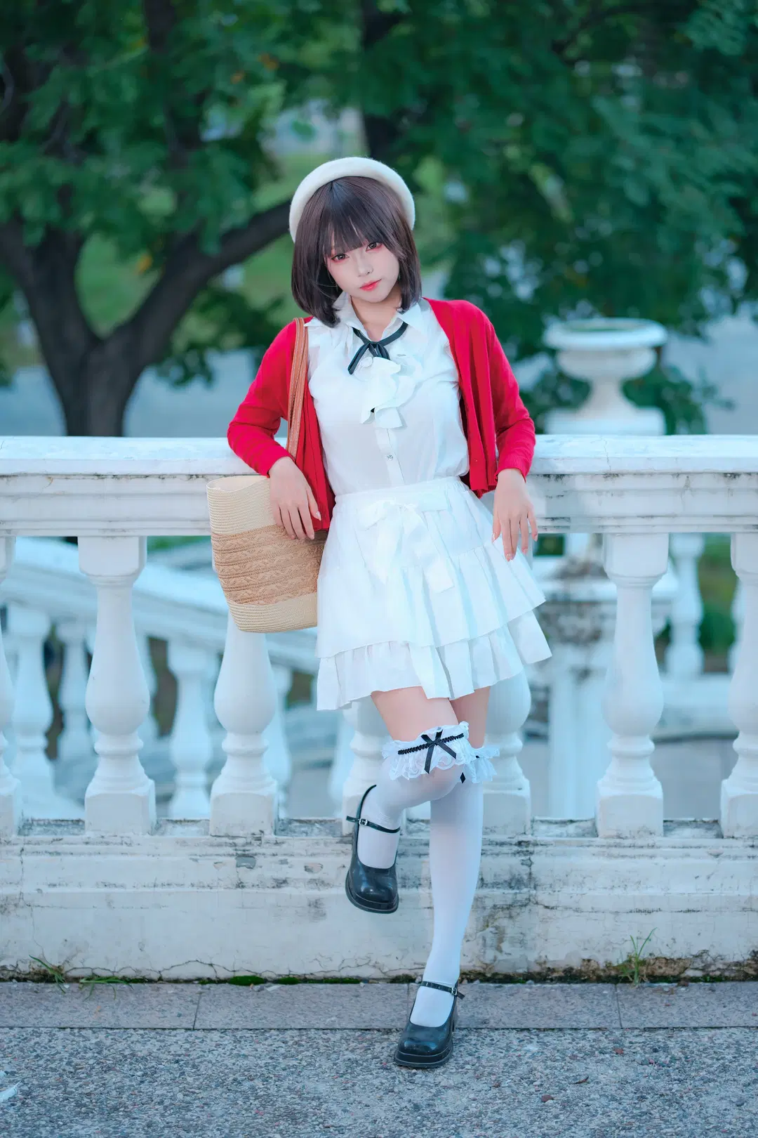 cosplay, 夜景人像, 加藤惠cos, 路人女主的养成方法, 白丝cos