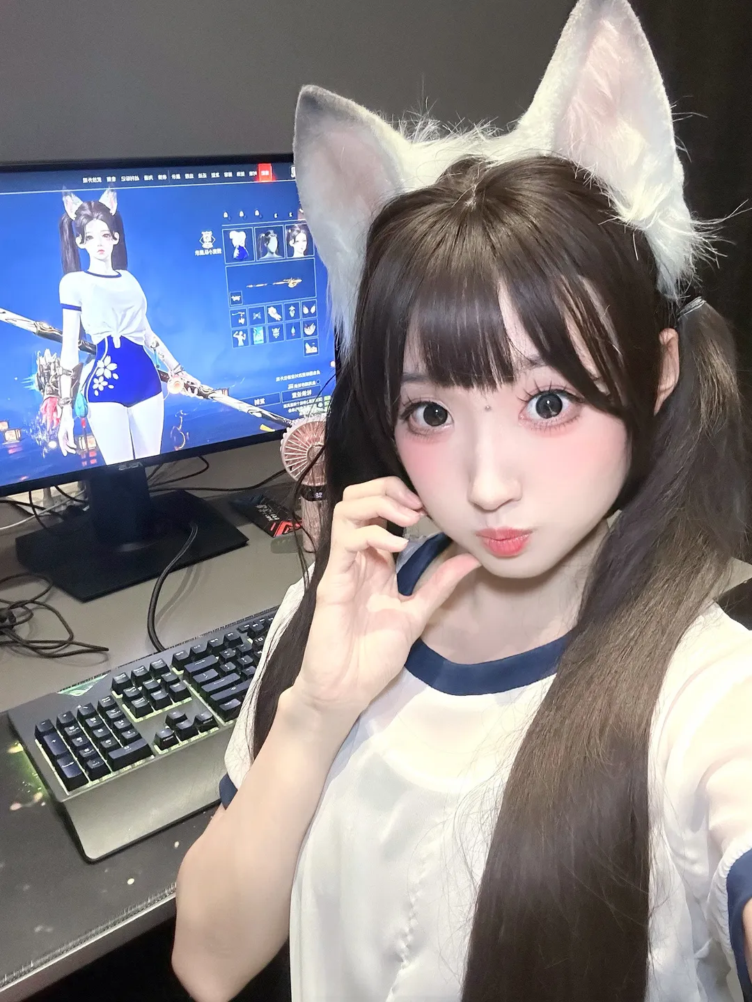 永劫无间, 电竞少女, 胡桃cos, 女coser, 萌系猫耳 - 第1张