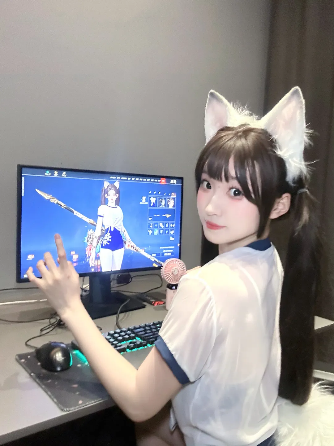 永劫无间, 电竞少女, 胡桃cos, 女coser, 萌系猫耳 - 第2张