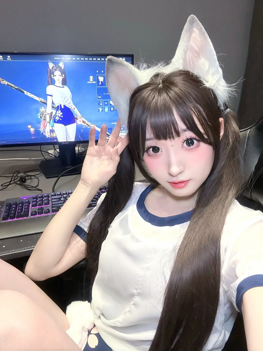 永劫无间, 电竞少女, 胡桃cos, 女coser, 萌系猫耳 - 第3张