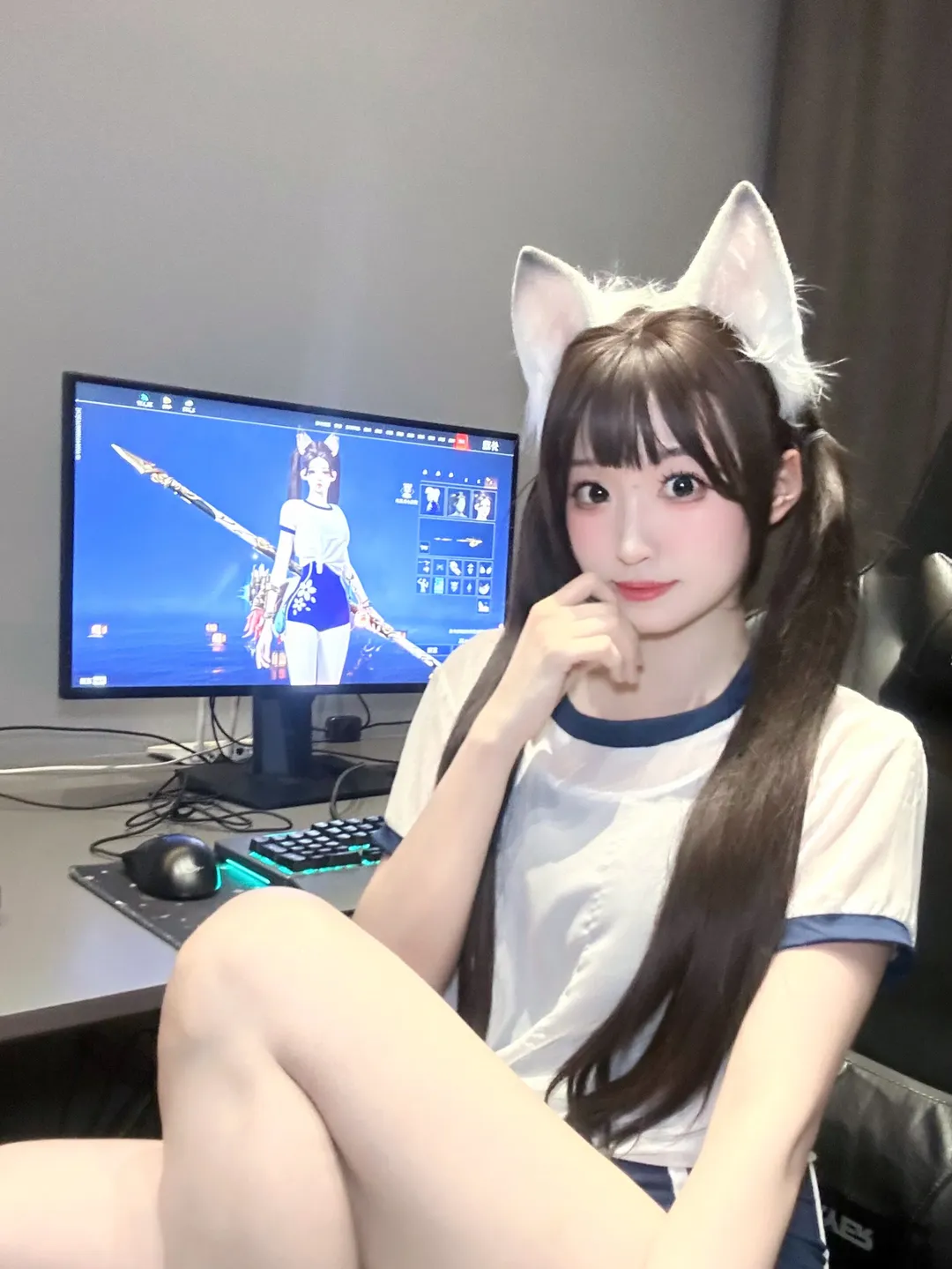 永劫無間, 電競少女, 胡桃cos, 女coser, 萌系貓耳
