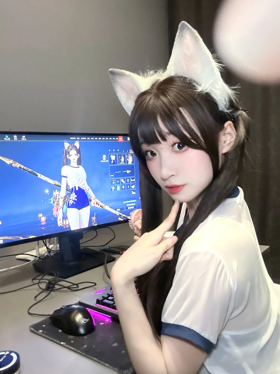 永劫无间, 电竞少女, 胡桃cos, 女coser, 萌系猫耳 - 第9张