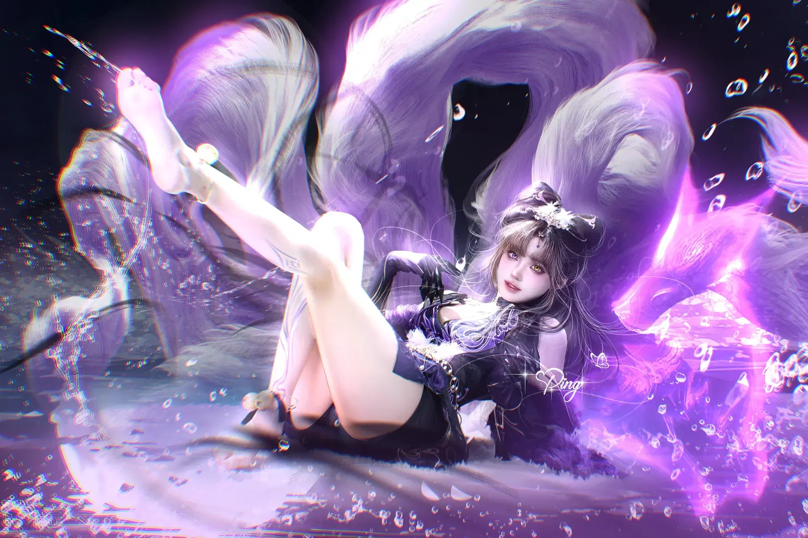 【玉玲珑コスプレ】『NARAKA: BLADEPOINT』紫煙漂う妖艶な美の再現 - 宅宅平 - 3枚目