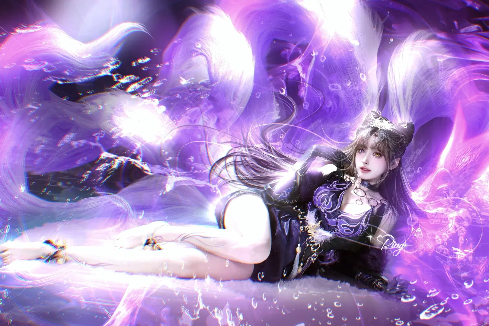 【玉玲珑コスプレ】『NARAKA: BLADEPOINT』紫煙漂う妖艶な美の再現 - 宅宅平 - 4枚目