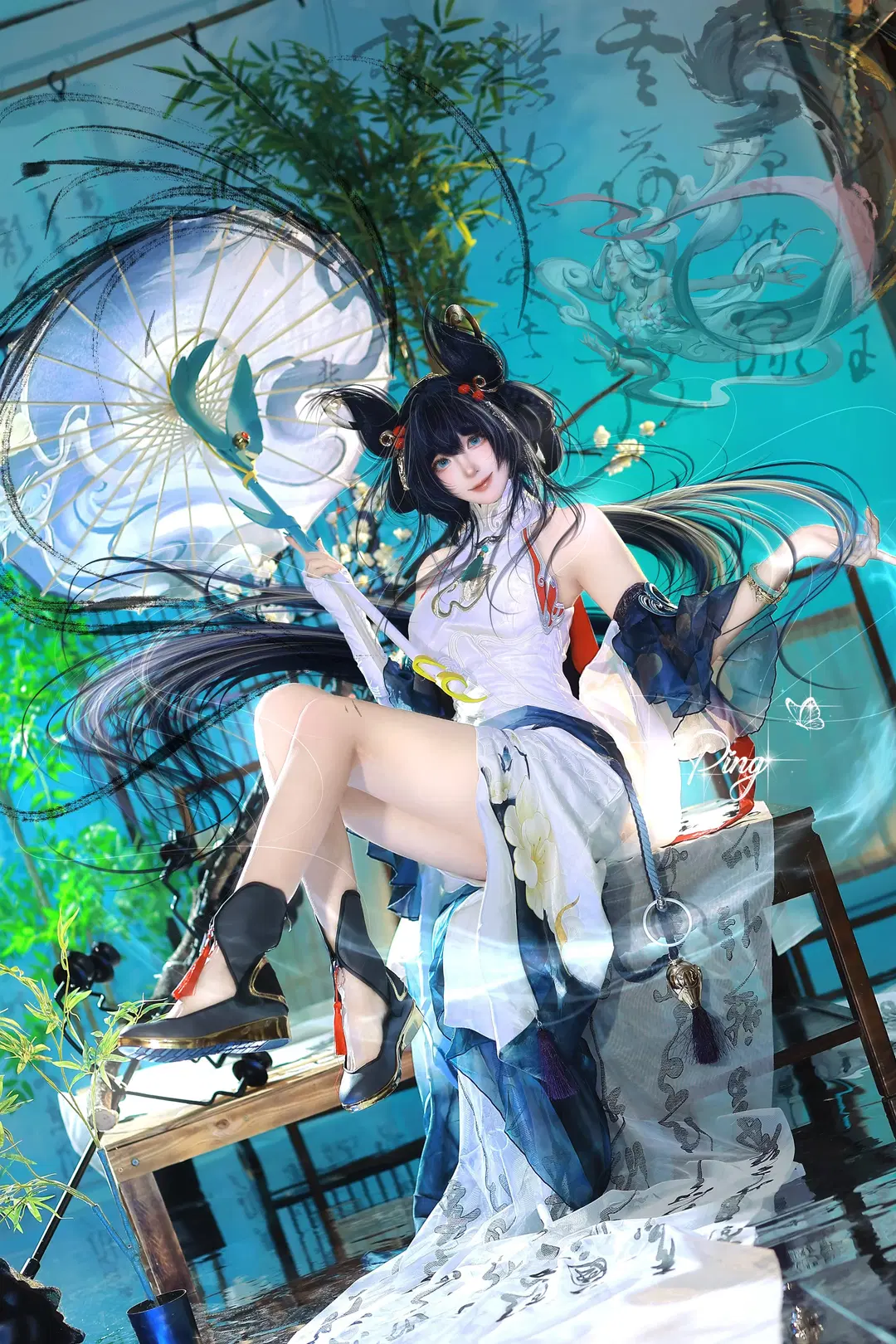 Honor of Kings, Gongsun Li Cosplay, Traditional Chinese style cosplay, Smoke of Partings, Beautiful legs