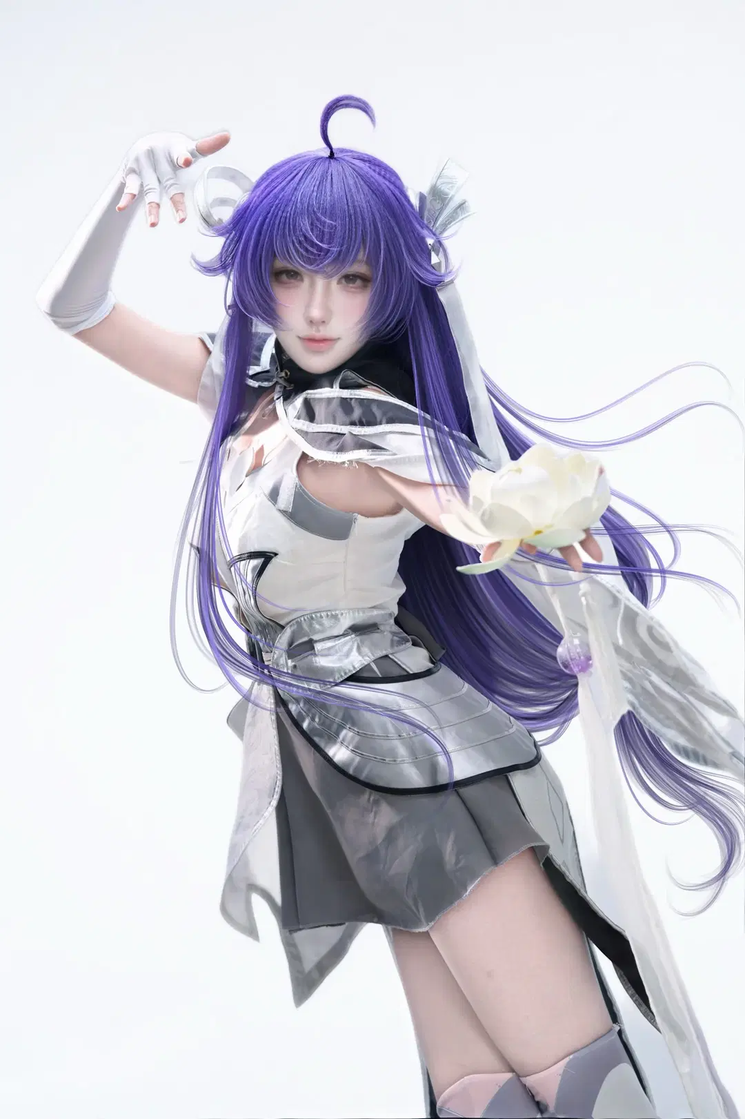 White studio photography, Honor of Kings, Xishi cosplay, White stockings, Xishi - Guixu Mengyan