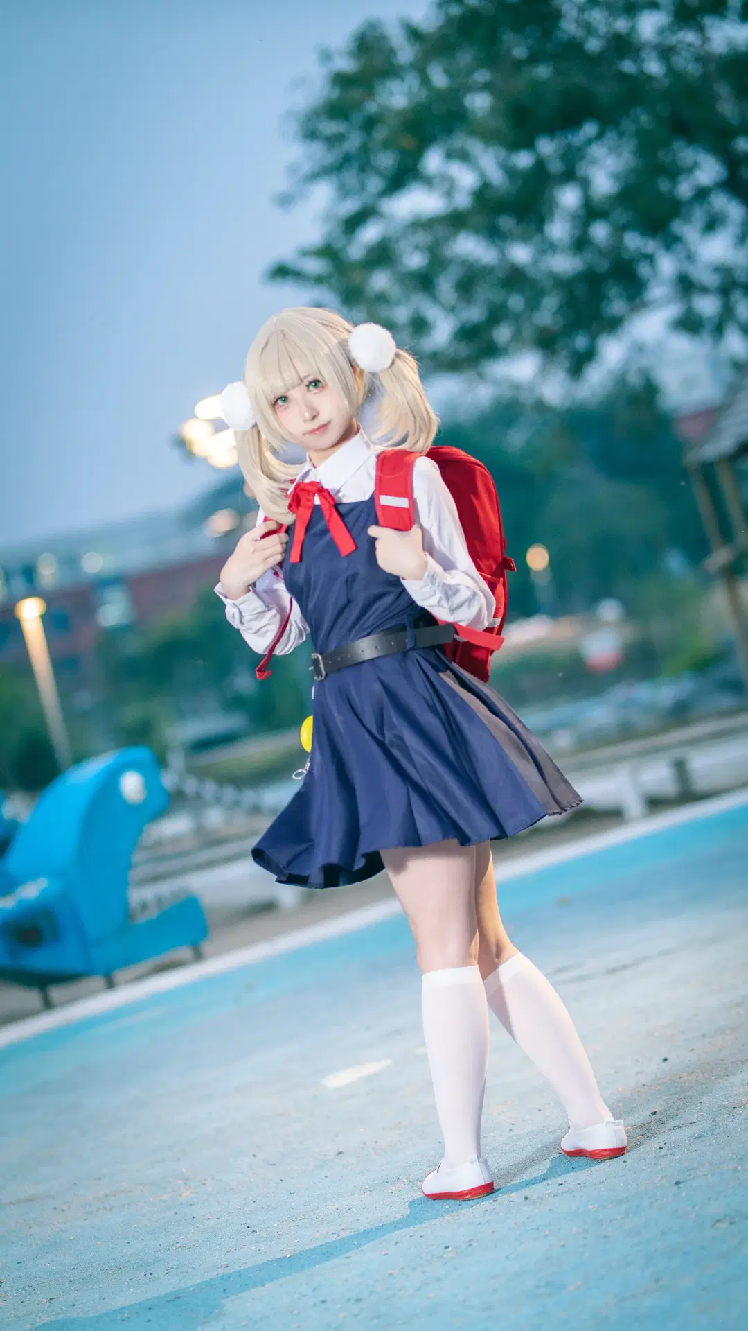 cosplay, 户外摄影, 白丝, 时雨羽衣cos, 双马尾