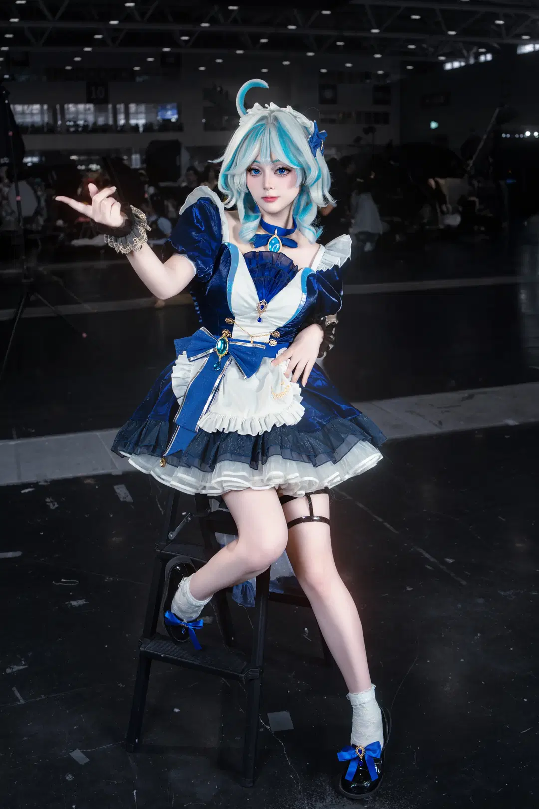原神, cosplay, 芙宁娜cos, 白丝, 女仆